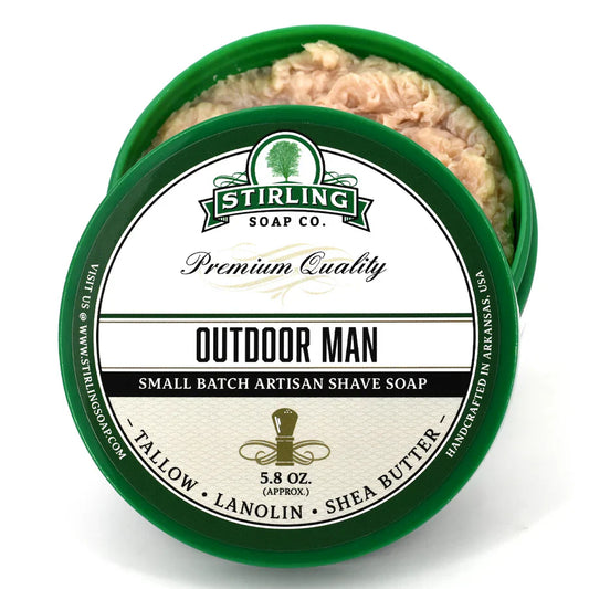 Stirling Soap Co. Outdoor Man Shave Soap Jar 5.8 Oz Shave Soap Pasteur Pharmacy
