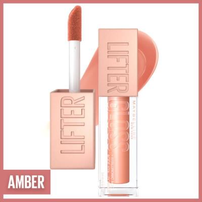 Maybelline Lifter Gloss: Brillo labial hidratante con ácido hialurónico - No pegajoso, efecto voluminizador, hermoso tono ámbar