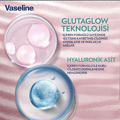 Lait corporel Vaseline Gluta-Hya Smooth : illumine, lisse et hydrate les peaux sèches | Niacinamide, AHA, BHA, PHA, Acide hyaluronique - Formule non grasse