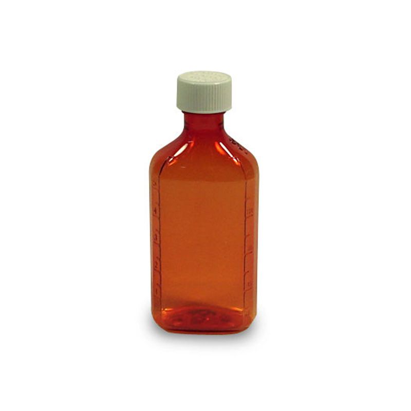 Amber Plastic Oval Bottles, 3 oz (135 Count Case) Medical Supplies Pasteur Pharmacy