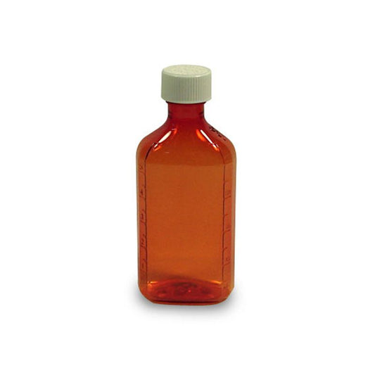 Amber Plastic Oval Bottles, 3 oz (135 Count Case) Medical Supplies Pasteur Pharmacy