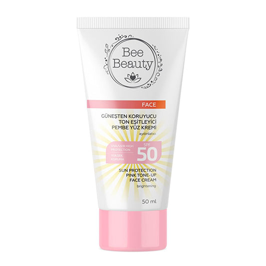Crema solar facial Bee Beauty FPS 50 - Uniformadora del tono, no grasa, enriquecida con calamina