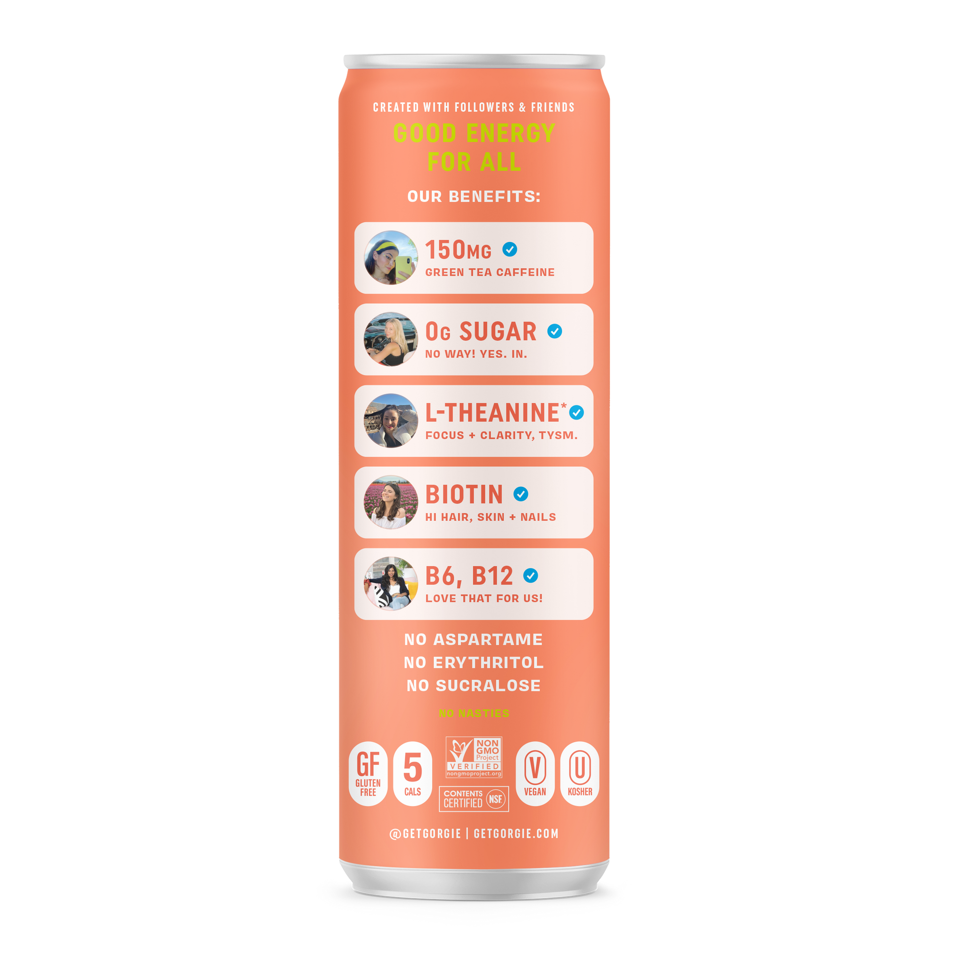GORGIE Energy Drink - Sparkling Peach Tea - 12 Cans Pack Energy Drink GORGIE