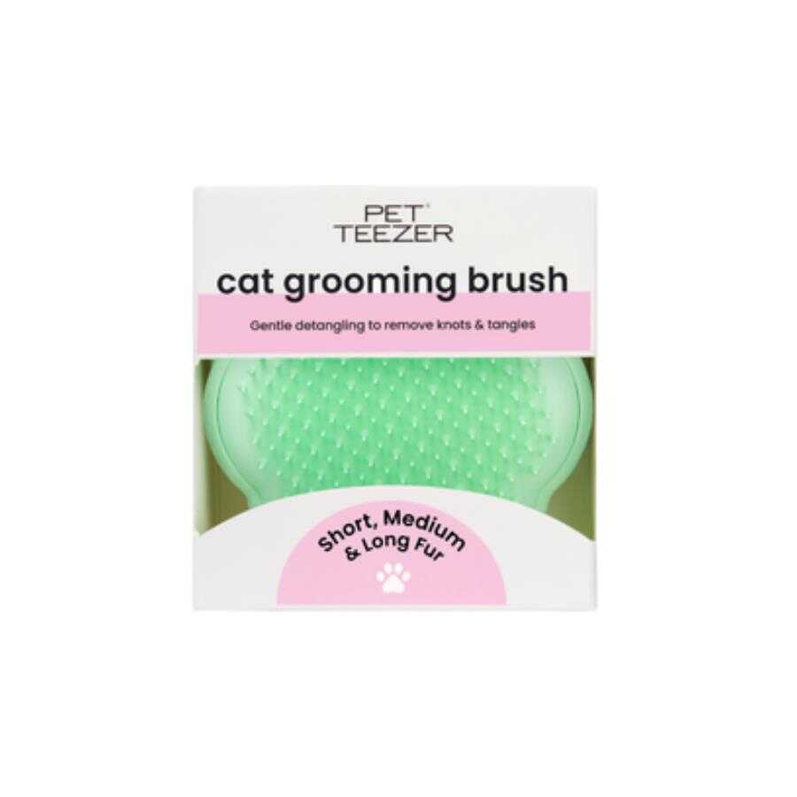 Pet Teezer Cat Grooming and Massage Brush Green 1 Count