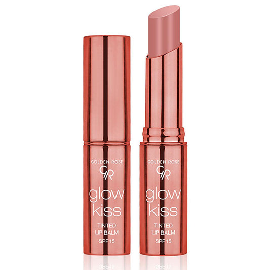 Baume à lèvres teinté végane Golden Rose avec FPS 15 - Soin des lèvres naturel, hydratant et brillant