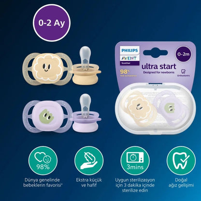 Chupete Philips Avent Ultra Air para recién nacidos, diseño calmante, 0-2 meses