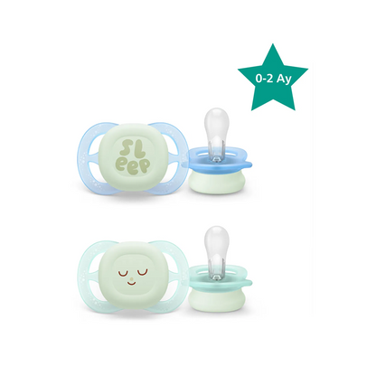 Sucettes Philips Avent Ultra Start Nuit 0-2 mois, lot de 2