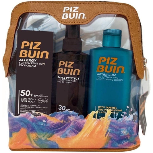 Piz Buin Travel Bag - Allergy, Tan Protect, After Sun Set - 3 PacK Set Sun Care Set Pasteur Pharmacy