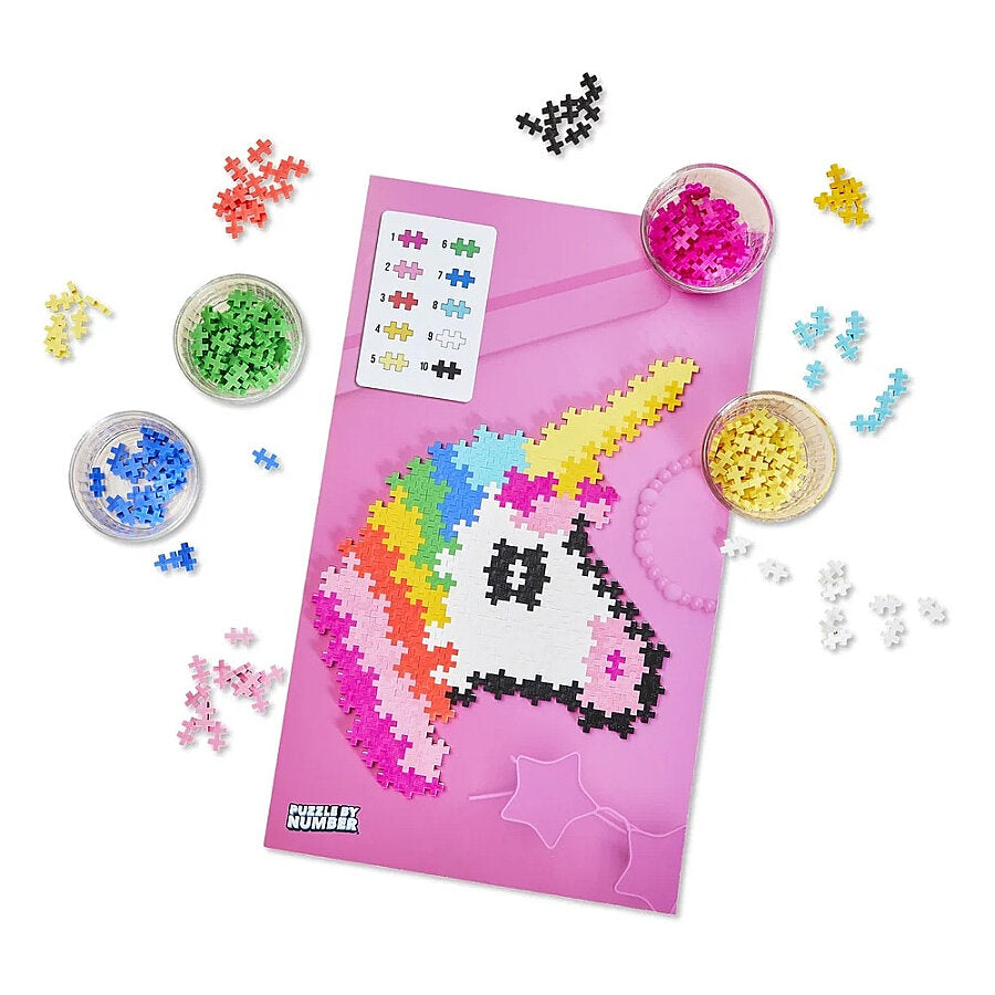 Plus Plus Puzzle by Number Unicorn Creative Building Set 250 pcs