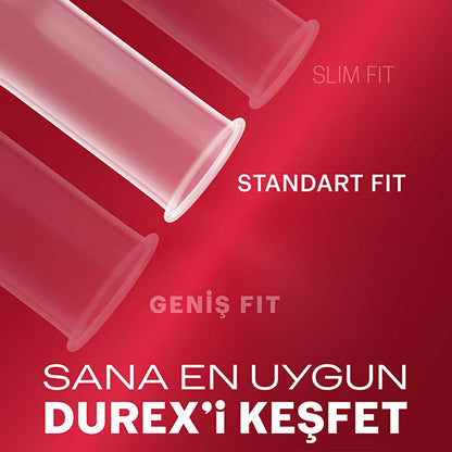 Préservatifs en latex Durex Thin Feel : sensibilité accrue, coupe standard (56 mm), lubrifiés - protection sûre et naturelle