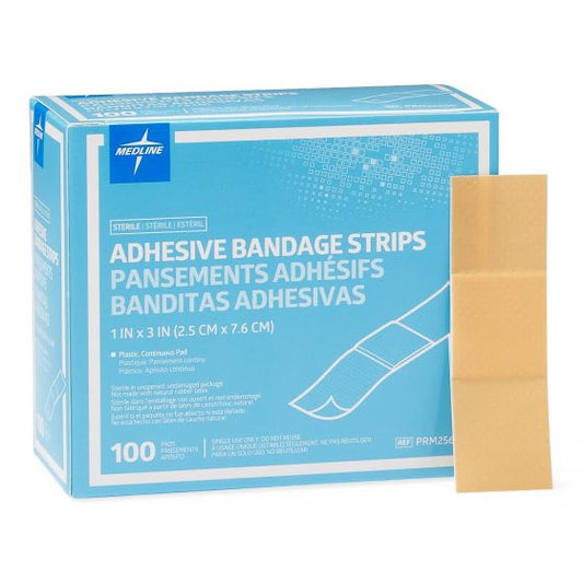 BANDAGE, STERILE, PLASTIC, ADHESIVE, 1 INCH x 3 INCH, 100 COUNT Medical Tape & Bandages Pasteur Pharmacy