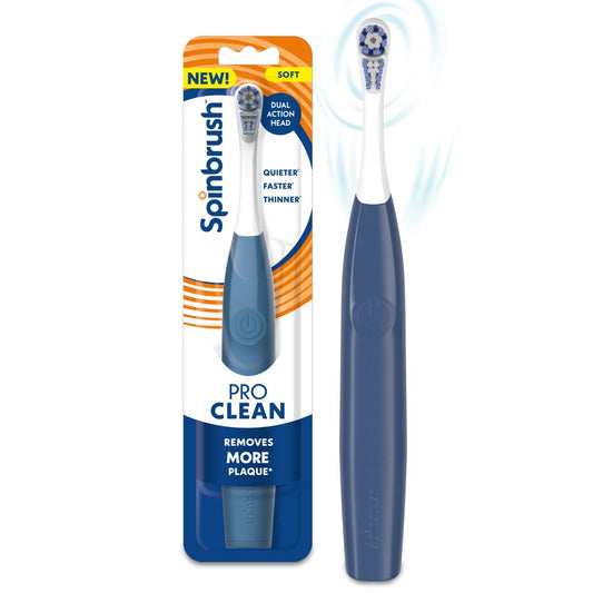 Spinbrush Pro Whiten Battery Powered Toothbrush, Soft Bristles, Light Blue – 1 Count Toothbrushes Pasteur Pharmacy