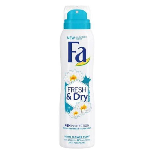 Fa Fresh & Dry Lotus Flower Scent (0% Alcohol ) Anti Perspirant Spray Deodorant- 150 ml / 5.07 Oz Personal Care Pasteur Pharmacy