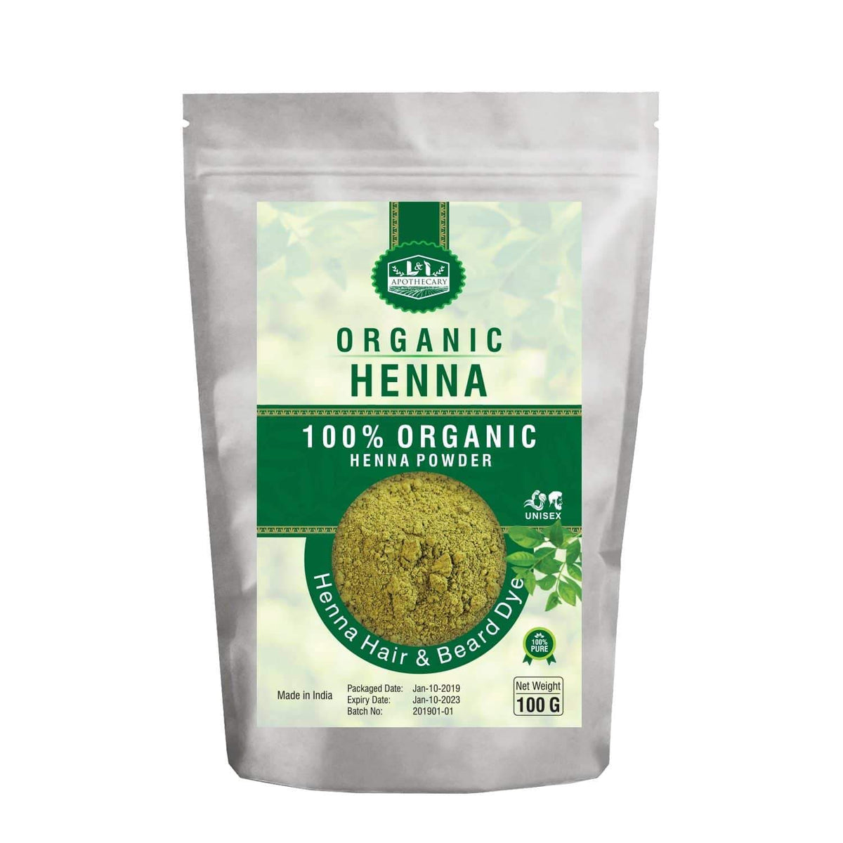 Organic Pure Henna Hair Dye