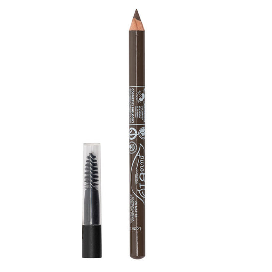 Crayon à sourcils PuroBio : Gris tourterelle foncé - Définit, sculpte et comble pour des sourcils naturels et plus fournis (sans parabènes)