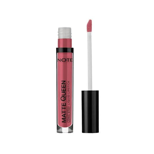 Labial líquido Matte Queen de Note Cosmetics: labial de larga duración y alta pigmentación en tono rubor para un look moderno, cómodo y sin transferencias