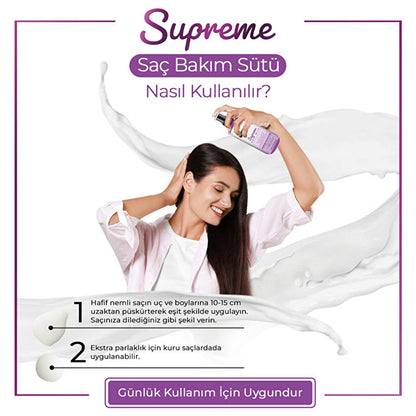 Morfose Supreme Hair Care Milk - Tratamiento capilar con colágeno vegano y queratina vegetal, hidratación ligera y protección térmica - 10.14 fl oz