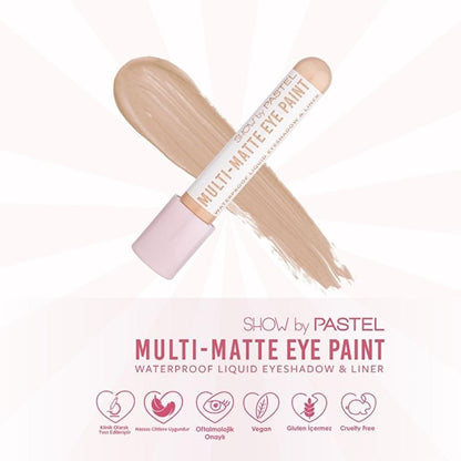 Show by Pastel Multi-Matte Eye Paint Sombra de Ojos y Delineador Resistente al Agua - Maquillaje de Larga Duración y Antienvejecimiento