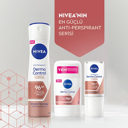 Desodorante en barra Nivea Derma Control Clinical para mujer - Protección antitranspirante de larga duración, 50ml