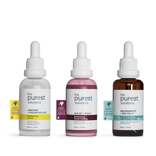 Set de cuidado de la piel The Purest Solutions - Tratamiento para el acné, equilibrante de sebo e iluminador para pieles con tendencia acneica