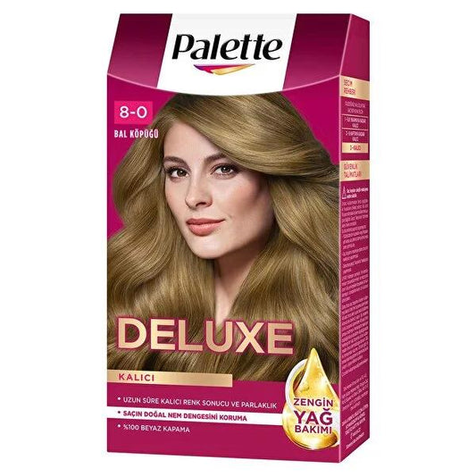 Tinte para el cabello Palette Deluxe Rubio Miel 8-0 - Color vibrante de larga duración con nutrición