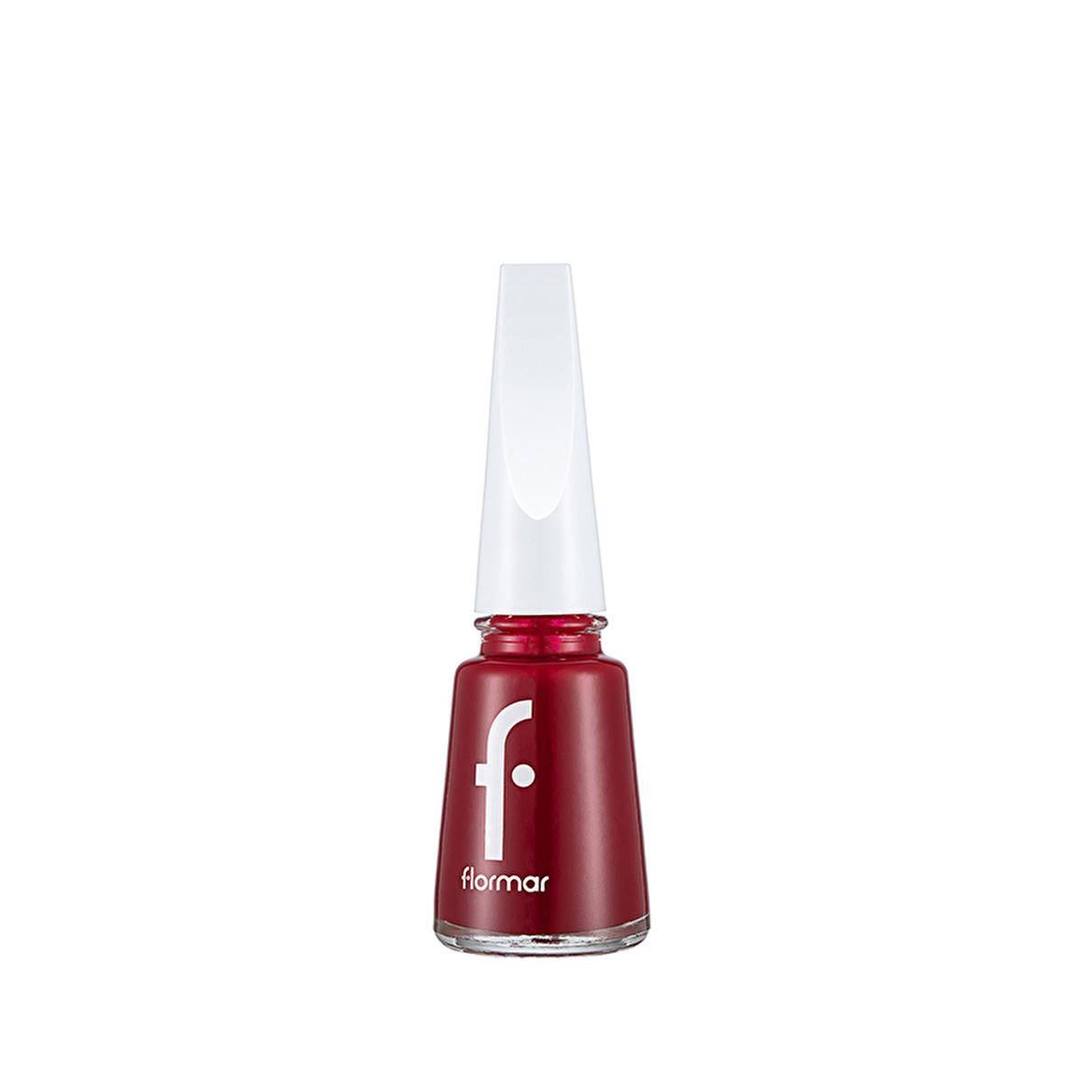 Esmalte de uñas Flormar Rojo Oscuro - Pigmento intenso para unas uñas hermosas | 0.4 fl oz