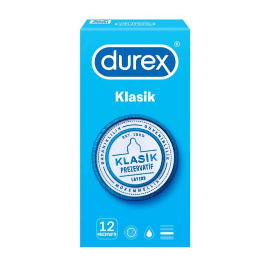 Preservativos Durex Klasik - Anticoncepción y protección contra ITS de confianza - 12 unidades