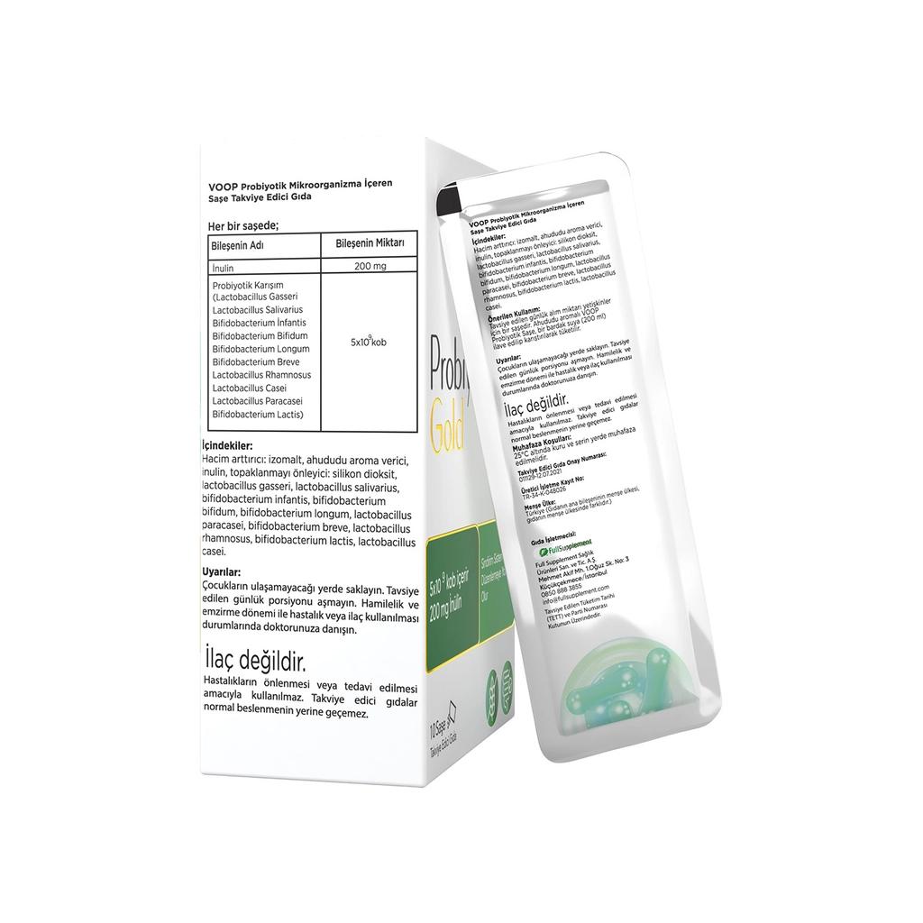 Voop Probiotic Gold Dietary Supplement 10 Sachets