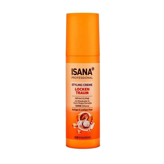 Crème définition boucles Isana Professional - Anti-frisottis, Provitamine B5, extrait de cristal de roche - Sublime et définit les boucles naturelles, crème coiffante pour cheveux ondulés