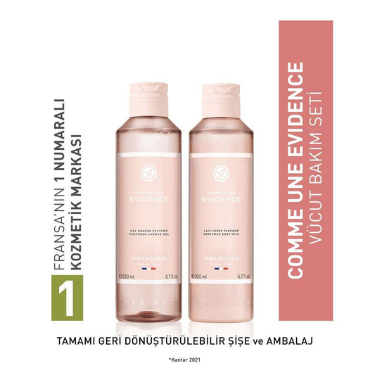 Set de cuidado corporal Comme Une Evidence - Rutina de cuidado de la piel de lujo con gel de ducha y loción corporal