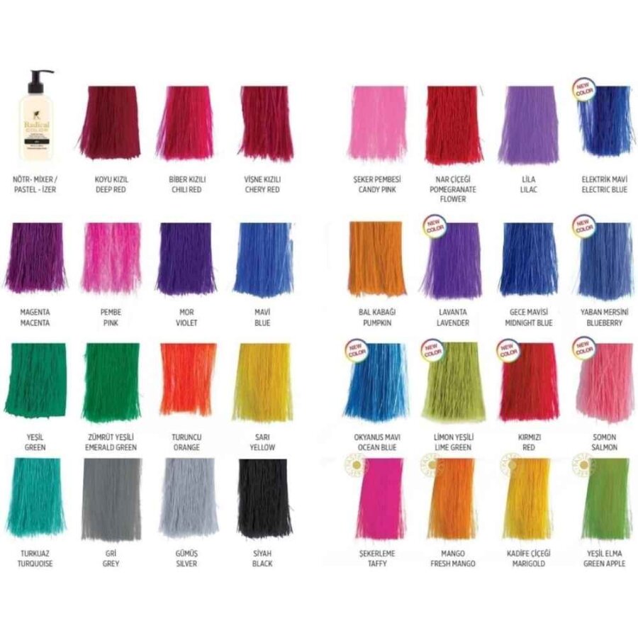 Radical Color Ocean Blue Water-Based Hair Dye for Vibrant Color 250ml