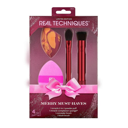 Set de brochas de maquillaje y esponjas Merry Must Haves de Real Techniques