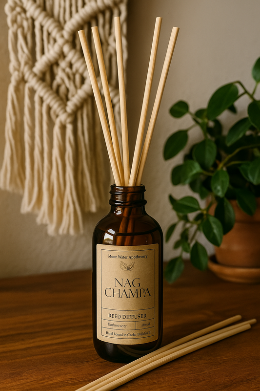 Nag Champa - REED DIFFUSER, Classic Incense Inspired Home Fragrance -- by Moon Water Apothecary!