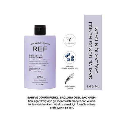 Après-shampooing Cool Silver pour cheveux blonds Ref Stockholm Suède 245 ml