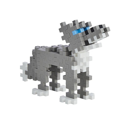 Plus Plus Wolf Construction Toy - 100 Piece Reusable Tube for Creative Play