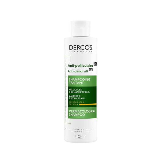 Shampooing antipelliculaire Vichy Dercos pour cheveux secs - 200 ml, propriétés antipelliculaires, doux pour le cuir chevelu sec