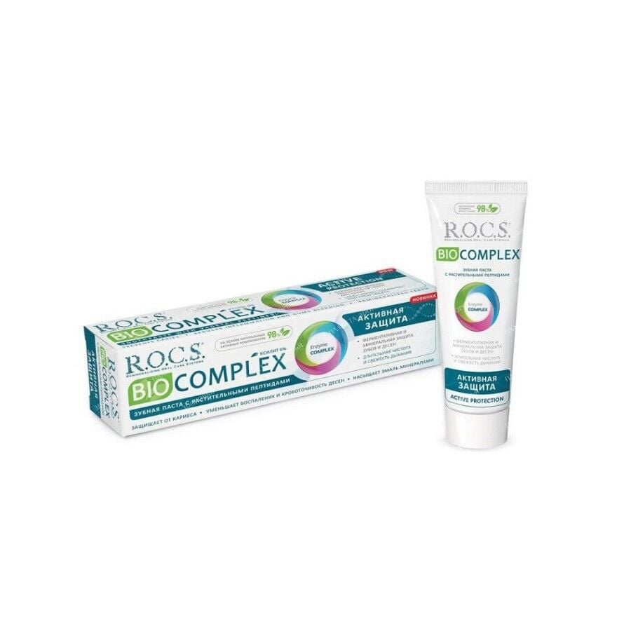 Dentifrice Rocs Biocomplex Active pour la santé de l'émail 75 ml