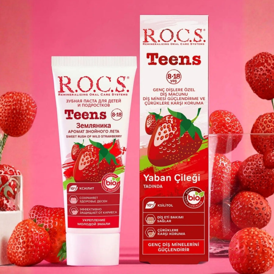 R.O.C.S. Teens Wild Strawberry Toothpaste for Ages 8-18 60 ml