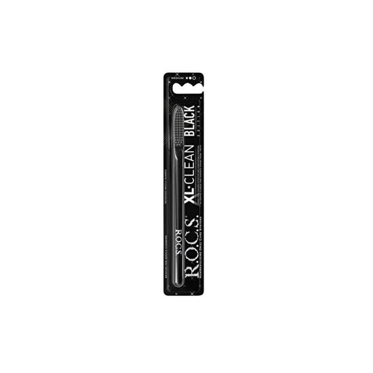 Cepillo de dientes Rocs XL Clean Black de cerdas medias, 1 unidad