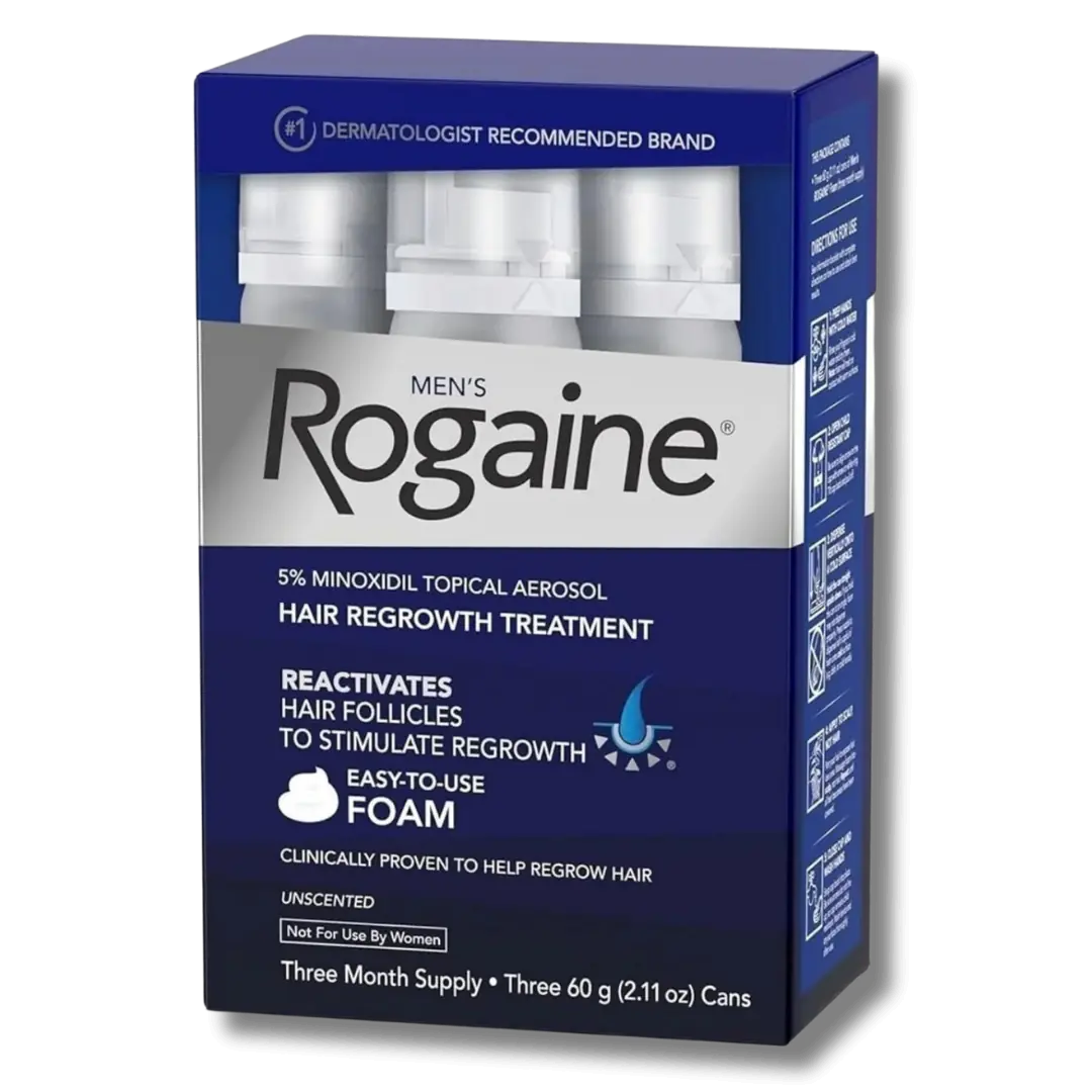 Rogaine Extra Strength Men Foam para el crecimiento del cabello 3 x 60g