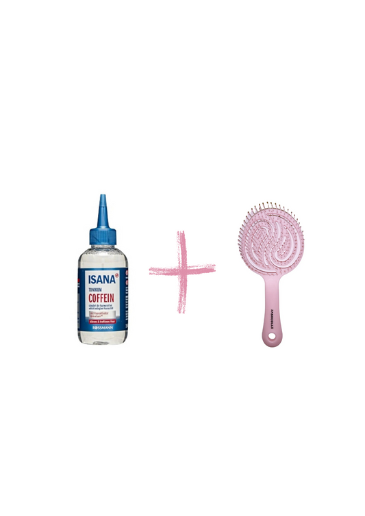 Tónico anticaída con cafeína ISANA 150 ml x Cepillo para el cabello ovalado