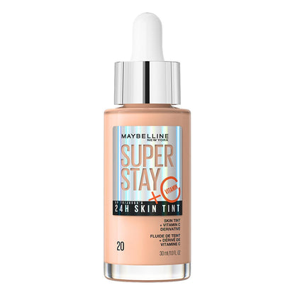 Base de maquillaje Maybelline Super Stay Skin Tint: Vitamina C, 24H de duración, hidratante, iluminadora - Tinte de piel con acabado natural