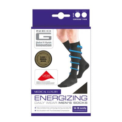 Neo G Men's Energizing Compression Socks – Black, X-Large Knee Socks Pasteur Pharmacy