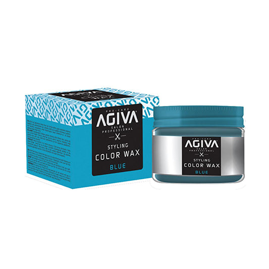 Cire coiffante Agiva Blue : Couleur temporaire et fixation forte - Coloration capillaire lavable pour hommes et femmes - Osez la couleur bleu intense.