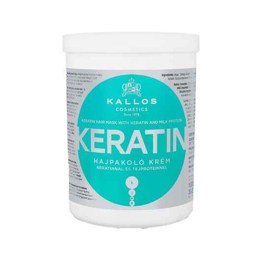 Masque capillaire à la kératine Kallos Cosmetics pour cheveux abîmés et traités chimiquement, 1000 ml
