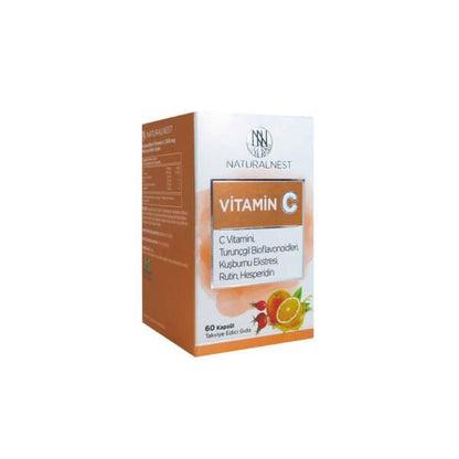 Suplemento de vitamina C Naturalnest - 1000 mg por 2 cápsulas, 60 unidades - Apoyo al sistema inmunológico y suplemento antioxidante