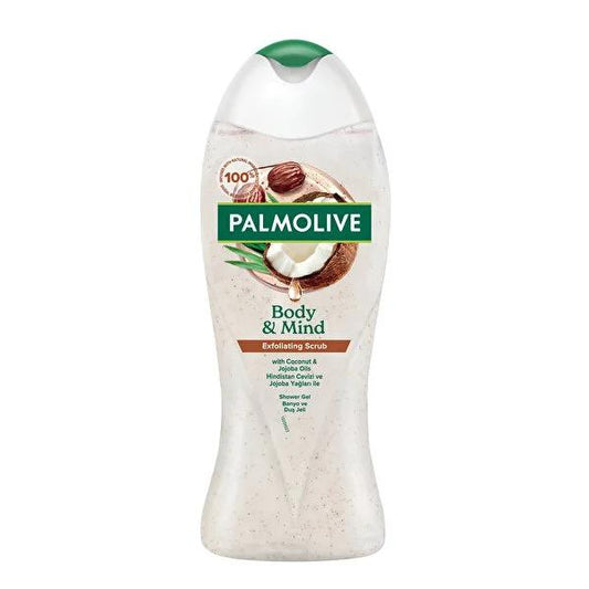 Gel douche Palmolive Naturals à l'huile de coco et de jojoba - Doux, exfoliant, respectueux de l'environnement - Testé dermatologiquement