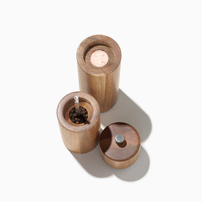 Juego de molinillo de pimienta y salero de madera