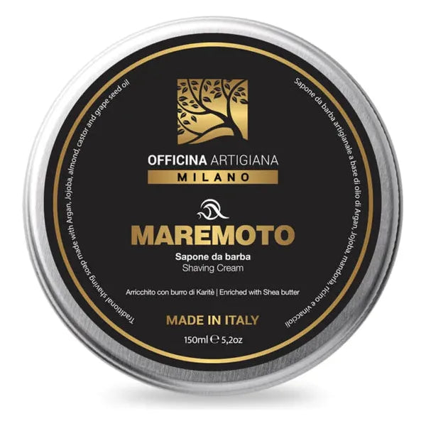 Officina Artigiana Milano Maremoto Shaving Soap in Glass Jar 150ml Shaving Soap Pasteur Pharmacy