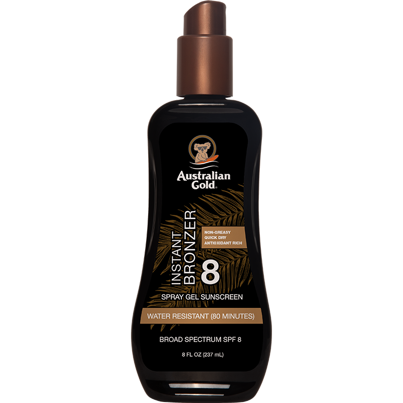 Australian Gold SPF 8 Spray Gel Bronzer 8 fl oz Skin Care Pasteur Pharmacy